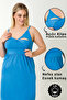 Pregnant Women's Maternity Nightgown with Rope Straps Blue