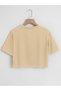Women's Oversize Crew Neck Honey Bear Printed Crop T-shirt - 2