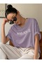 Women's Lilac Balance Printed Oversize T-shirt