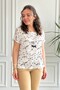 Self-Necklace Dragonfly Patterned Blouse - 3