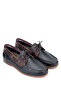 Men's Genuine Leather Navy Blue/Brown Casual Shoes - 3