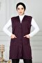 Women's Plum Mother Long Thin Buttoned Pocket Combed Cotton Vest Mother's Day - 5
