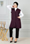 Women's Plum Mother Long Thin Buttoned Pocket Combed Cotton Vest Mother's Day - 2