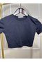 Black Crew Neck Crop Blouse - 5