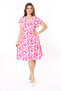 Women's Pink Wraped Collar Side Laced Wrap Dress 65N37779 - 8