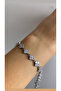 Jewelled Clover Silver Steel Bracelet - 2