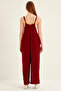 Women's Burgundy Strappy Loose Cut Tank Top - 4