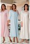 Women's Pink Design Princess Sleeves Lacy Cotton Maternity Maternity Dressing Gown Nightgown Set - 4
