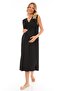 Lohouset Black Sleeveless Soft Lace Summer Maternity Nightgown - 2