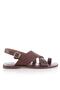 Handmade Genuine Leather Red Brown Men's Sandals - Ek1031 - 2