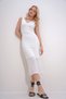 Women's White V-Neck Lined Openwork Knitwear Dress ALC-X11949 - 2