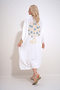 Women's White Back and Pockets Wishing Tree Printed Buttoned Front Woven Viscose Dress ALC-X12011 - 4