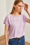 Women's Lilac Scallop Detailed Bat Blouse BLZ-19002587