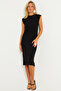 Women's Black Basic Midi Dress DMR279 - 4