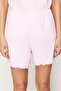 Açık Pembe Kurdele/Fiyonk Detaylı İp Askılı Fitilli Şortlu Örme Pijama Takımı THMSS24PT00356 - 5