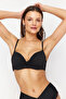 Siyah Büzgü Detaylı Balconette Kaplı Basic Bikini Üstü TBESS24BU00148 - 4