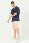Beige Cargo Men's Shorts with Pocket Detail - 2