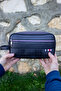 Unisex Black Horizontal Waterproof Daily Use Shaving Bag Cosmetic - Makeup Handbag -00406