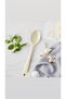 Ivory Hard Tip Heat Resistant Fireproof Non-Stick Silicone 28 cm Spoon - Cream Color - 1 Piece - 2