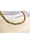Steel Baguette Stone Colorful Waterway Necklace - 2
