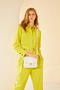 Women's White Canvas Shoulder Bag 05Po24Y1857