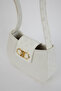 Women's White Canvas Shoulder Bag 05Po24Y1854 - 4