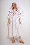 Women's White V-Neck Embroidered Tassel Detailed Woven Dress ALC-X12018 - 3