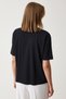 Women's Black Collar Chain Necklace 100% Cotton Knitted T-Shirt UB00277 - 5