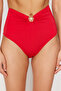 Kırmızı Aksesuarlı Regular Yüksek Bel Bikini Altı TBESS24BA00127 - 7