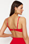 Kırmızı Straplez Kaplı Döküm Aksesuarlı Bikini Üstü TBESS24BU00150 - 8