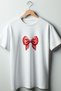 Ribbon Bow Printed Ribbon Coquette 2024 Fashion White Oversize Crew Neck T-shirt - 2