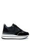 Women's Genuine Leather Black Sneakers & Sports Shoes