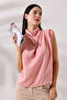 Women's Degaje Collar Flowing Blouse with Padded Shoulders - 3