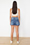 Dark Blue High Waist Denim Shorts TWOSS24SR00119 - 6