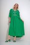 Green V-Neck Embroidered Tassel Detailed Woven Dress Alc-X12018 - 2
