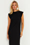 Women's Black Basic Midi Dress DMR279 - 2
