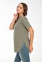 Women's Khaki Slit T-shirt - 2