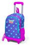 Kids Lavender Pink Heart Patterned Three-Compartment School Backpack 23906 - 4