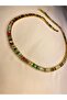 Steel Baguette Stone Colorful Waterway Necklace
