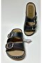 MASSAGE SOLE LEATHER LOOK LIGHTWEIGHT SOFT ADJUSTABLE DOUBLE BUCKLE WOMEN'S HOME AND STREET SLIPPERS - 4