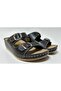 MASSAGE SOLE LEATHER LOOK LIGHTWEIGHT SOFT ADJUSTABLE DOUBLE BUCKLE WOMEN'S HOME AND STREET SLIPPERS - 3