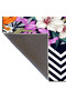 Crossed Stripes Floral Floral Mixed Decorative and Woven Base Carpet Miravip1131 - 5