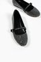 Women's Helmet Stoned Ballerina Shoes Mary Jane Tevila Black