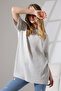 Oversize Slit Report Tunic T-Shirt 21493 Karmelanj - 3