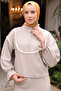 2078 Collar Mesh Detailed Double Set Mink - 2