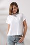 Stand Collar Cotton T-shirt 19588 WHITE - 2