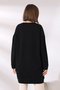 Cotton Lycra Compact Long Sleeve Casual Tunic with Cuffs 19186 Black - 4