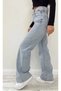 Palazzo Snow Wash Denim Pants Women's High Waist Lycra Beylomebe - 2