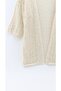 Women's Short Sleeve Cream Seasonal Openwork Cardigan - 2