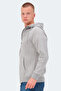 Kazue I Men's Zippered Hooded Dark Gray Sweatshirt with Pockets - 3